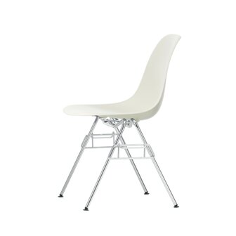 Vitra Eames Plastic Side Chair RE DSS-N onderstel chroom, kuip wit