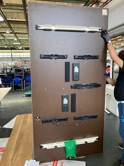 Vepa Zit sta vergadertafel 240x120, onderstel wit en blad eiken