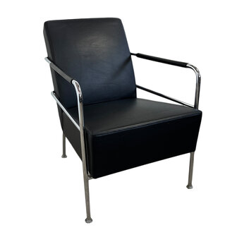 Lammhults lage fauteuil zwart leder