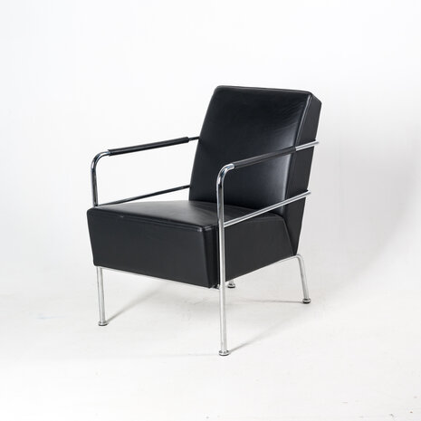 Lammhults lage fauteuil zwart leder