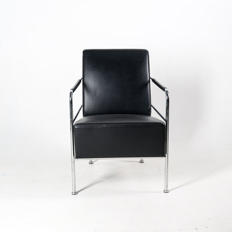 Lammhults lage fauteuil zwart leder